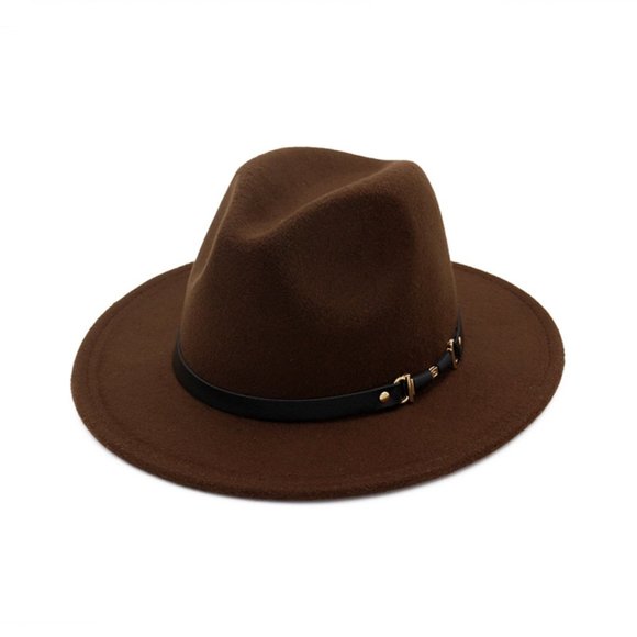 Other - New Men Adjustable Cocoa fedora flat brim hat